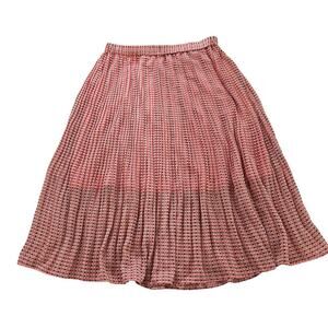 Banana Republic Orange Black Pleated Geometric Modern Midi Skirt Size Medium